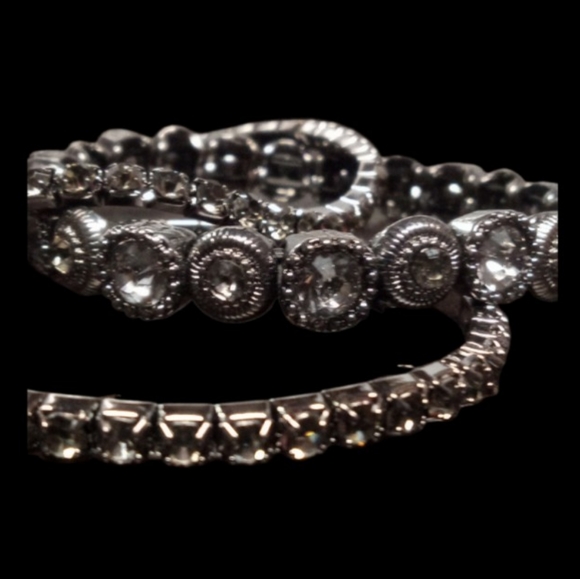 Black Jeweled Trio of Bracelets - Picture 5 of 6